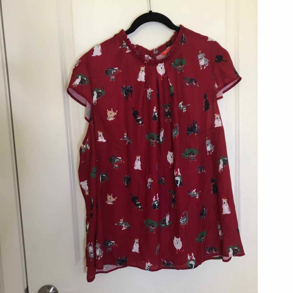 Modcloth Fancied Flair Cap Sleeve Blouse